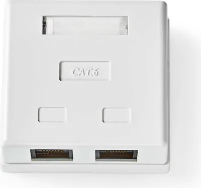 Produktbild von Nedis Netzwerk-Wanddose - Oberflächenmontage - 2-Port port(s) - UTP CAT6 - Gerade - Buchse - Vergoldet - PVC - Weiss - Box