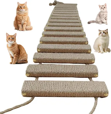 Produktbild von Katzenleiter 100 cm, Sisalseil, für Wand, Kletterleiter für Katzen
