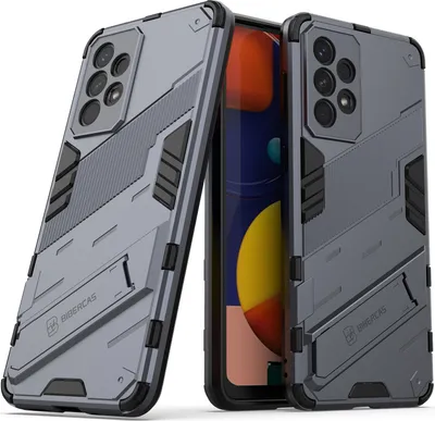 Produktbild von Armor Hülle für Samsung Galaxy A33 5G, Hybrid PC TPU Bumper Stoßfestes Schutzhülle mit Standfunktion Grau