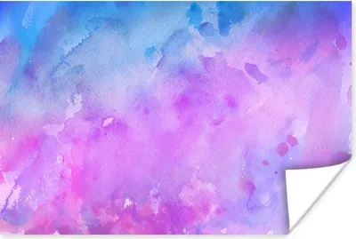 Produktbild von MuchoWow® Poster Aquarell - Lila - Abstrakt - Blau 180x120 cm - Fotoplakat