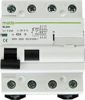 Produktbild von Matismart FI-Schutzschalter ML50H 40A 30mA 6kA