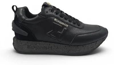 Produktbild von ELHANN.H SJ600NL BLACK BLACK XXXXX Uni-Sneaker für Erwachsene aus schwarzem Leder