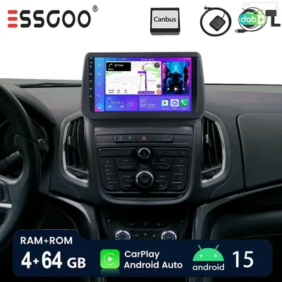 Zdjęcie produktu dla Radio samochodowe Android 15 dla Opla Zafira Tourer C (2011-2016), 9-calowy ekran dotykowy, DAB+, nawigacja GPS, Carplay, Android Auto, Bluetooth, WiFi, 4GB RAM, 64GB pamięci