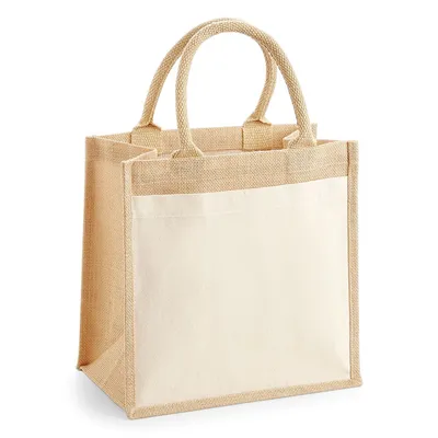 Image de Sac à provisions en jute Westford Mill Pocket PC3169 (taille unique) (couleur naturelle)