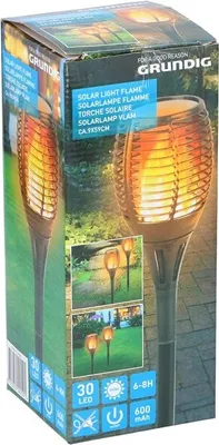 Obrázek produktu pro Grundig LED solární lampa s efektem plamene - Ø 9 x 59 cm