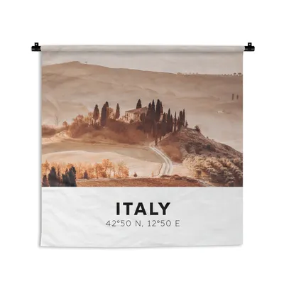 Produktbild von MuchoWow® Wandteppich Wandbehang Italien - Toskana - Sommer 90x90 cm Tapisserie Dekoration Wandtuch - Wandaufhänger