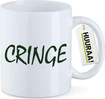 Produktbild von Huuraa Kaffeetasse Cringe Jugendwort 330ml Weiß Keramik Kaffeebecher Geschenkidee