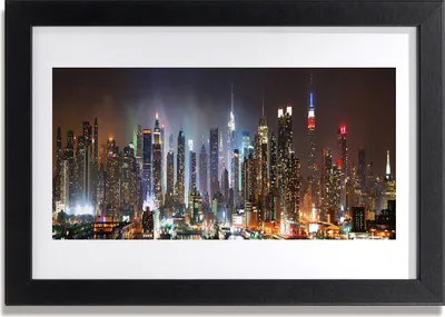Produktbild von Bild 30x20 MDF-Rahmen Wandkunst Nacht New York City