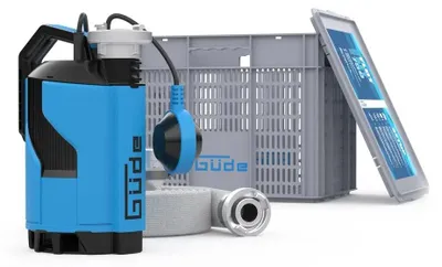 Güde Hochwasser Flut Set 750, Schmutzwasserpumpe 750 W, 12000 l/h Kellerentwässerung, Flutpumpe, Tauchpumpe, Schmutzwasser, 8 m Förderhöhe, 10 m Druckschlauch, 22 mm Partikel 4015671856463 418185 75811
