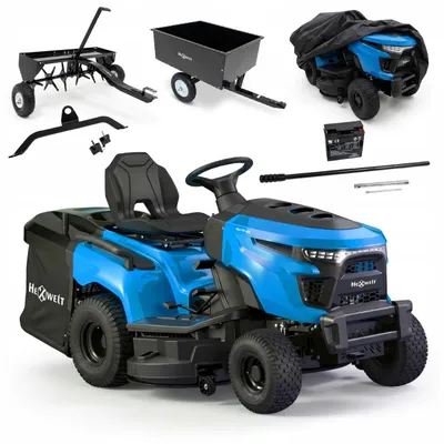Productafbeelding van Tuintractor HEXWELT HW-TR-452 452 cm³ 97 cm hydrostatische aandrijving opvangbak 250 l aanhanger beluchter hoes