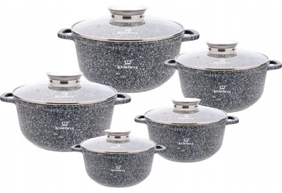 Imagen del producto de Conjunto de ollas y sartenes - Conjunto de cocina - Juego de utensilios de cocina - Juego de ollas - Conjunto de sartenes - Apto para todas las cocinas