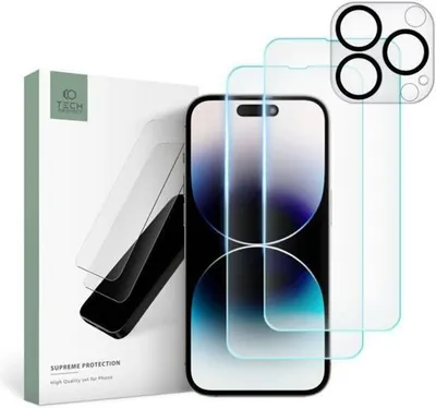 Produktbild von 4in1 Displayschutz Set Schutzglas Kameraschutz kompatibel mit iPhone 14 Pro
