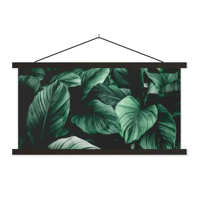 Produktbild von MuchoWow® Textilposter Dschungel - Blätter - Tropisch - Pflanzen - Natur 120x60 cm mit schwarzem Rahmen - Dekoration Schlafzimmer