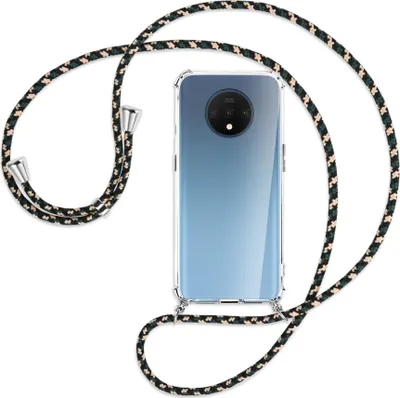 Produktbild von Handykette Backcover-Schutzhülle mit Band (Metall silberfarben) für OnePlus 7T - camouflage
