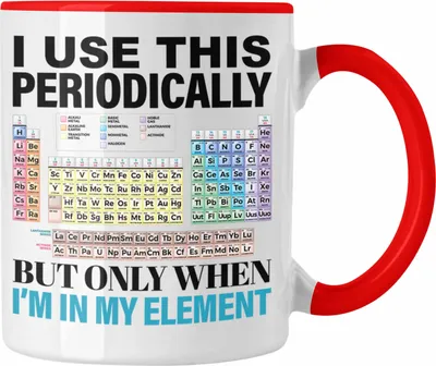 Produktbild von Trendation - Chemiker Tasse Geschenk I Use This Periodically Kaffeetasse Chemie Student Lehrer (Rot)
