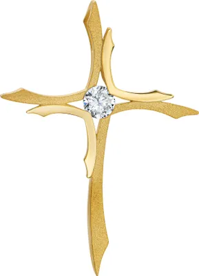 Produktbild von Anhänger-Kreuz Goldkreuz für Damen, Herren und Kinder Kettenanhänger 333 Gold 8 Karat + Zirkonia mit Schmuckzertifikat