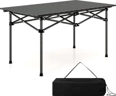 Obrázek produktu pro Hliníkový stůl pro 4 osoby, včetně cestovní tašky, 95 x 55 x 50 cm, černý