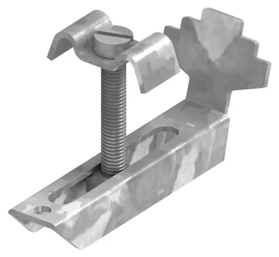 Produktbild von Klemmenunterteil für Gitterrost mit einer Höhe von 30 mm und einer Maschenweite von 20/20 mm, S235JR, feuerverzinkt