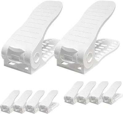 Produktbild von Famanu Schuhregal Verstellbarer Schuheorganizer - Platzsparend Stapelbar in Weiß