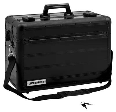 Produktbild von Pilotenkoffer Businesskoffer mit TSA-Schlössern und Aluminium-Oberfläche in Schwarz
