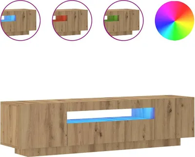 Produktbild von vidaXL TV-Schrank mit LED-Leuchten Artisan-Eiche 160x35x40 cm