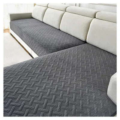 Produktbild von Sofabezug für Ecksofa 1/2/3/4 Sitzer, rutschfester Überzug für L-Form Sofa, waschbar, 1 Stück (Grau, 90x210cm)