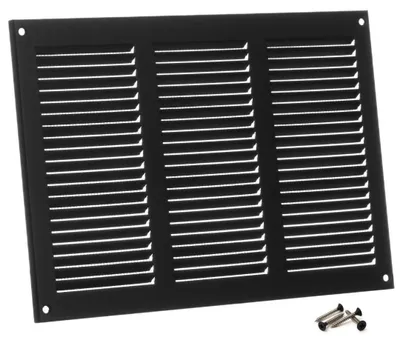 Obrázok produktu pre Ventilačná mriežka 300x200 mm – antracitová farba, kovová, s ochranou proti hmyzu