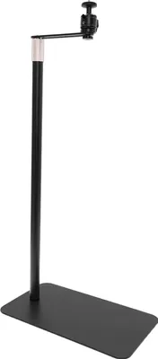 Zdjęcie produktu dla Stojak na projektor - Stojak podłogowy - Regulowana wysokość 60-120 cm - Obrotowe mocowanie - Do gwintu 6,35 mm - Stal, podstawa 34×20 cm - Czarny