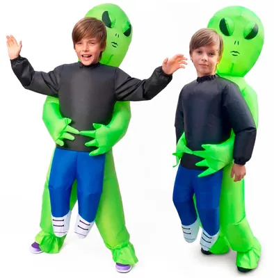 Produktbild von Springos® Aufblasbares Alien Kostüm für Kinder 120–155 cm – Halloween Kostüm, inkl. Ventilator