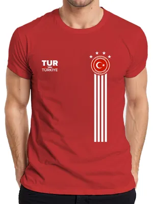 Immagine prodotto di Maglietta da uomo della Coppa del Mondo di calcio della Turchia, rosso, M