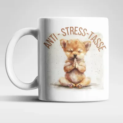 Produktbild von Anti Stress Baby Hund Welpe Kaffeetasse Teetasse Tasse Geschenkidee 325 ml – Braun