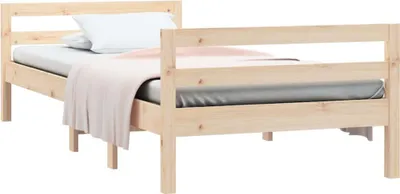 Image de vidaXL Lit en bois massif sans matelas 75x190 cm pin