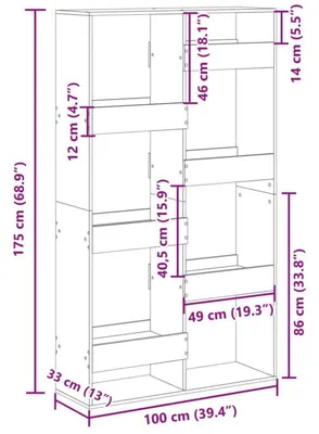 Image de Bibliothèque blanche 100x33x175 cm bois composite