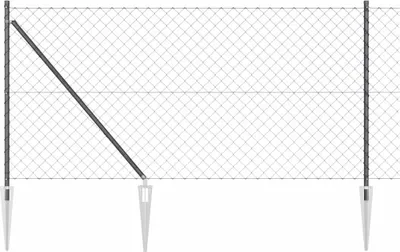 Image de Clôture en fil barbelé, 10 x 1 mètre, en acier avec revêtement PVC