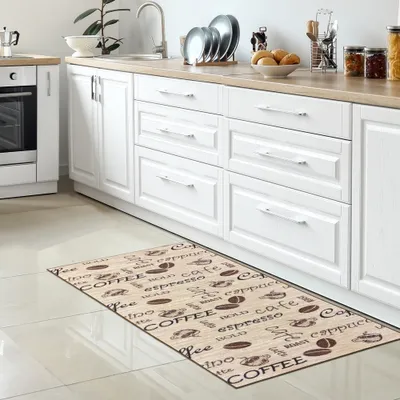 Zdjęcie produktu dla Bieżnik kuchenny COFFEE cafe cappucino beżowo-brązowy Rozmiar - 80 x 150 cm