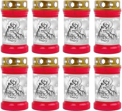 Productafbeelding van Grabkaars, set van 8 stuks, brandduur: 40 uur (per kaars), afbeelding: Maria