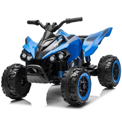 Image de Voiture électrique pour enfants à quatre roues, modèle ATV, 12V 4,5Ah, avec musique, lecteur MP3 et éclairage LED, adaptée aux enfants de 3 à 6 ans. Couleur : bleu