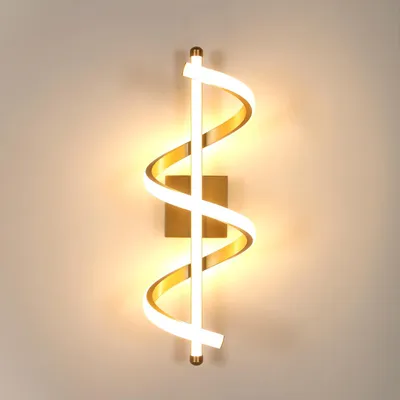 Image de Applique murale LED Comely, 26W, 2925 lumens, lumière chaude (3000K), finition dorée, 42 cm