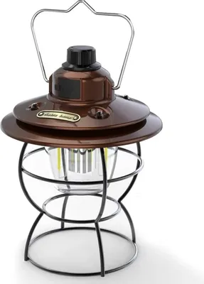 Produktbild von Campingleuchte für den Außenbereich, extrem lange Akkulaufzeit, Retro-Campingleuchte, wiederaufladbare Pendelleuchte für Zeltbeleuchtung (Messing)