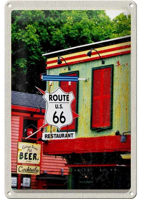Produktbild von Blechschild Reise 20x30cm Amerika Route 66 Restaurant Chicago