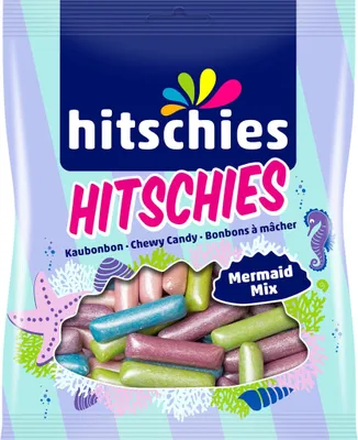 Produktbild von Hitschies Mermaid Mix Kaubonbon Himbeere Waldmeister Waldfrucht 125g