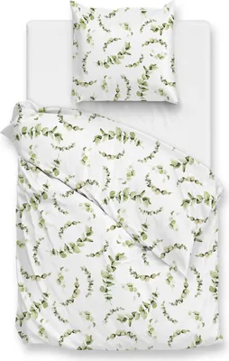 Produktbild von ZO!Home Eucalia Bettwäsche 135 White Bettwäsche 1 x Bettbezug 135x200 + 1 x Kopfkissenbezug 80x80 White Flora weiß