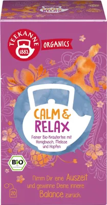 Zdjęcie produktu dla TEEKANNE 074007 TEEKANNE ORGANICS. CALM & RELAXTee 20 Portionen