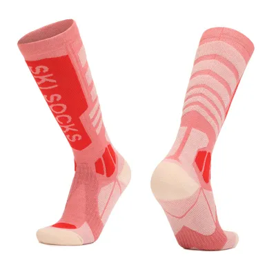 Produktbild von Damen Outdoor-Skisocken aus Wolle, Socken fš¹r kaltes Wetter, Thermo-Kniestrš¹mpfe