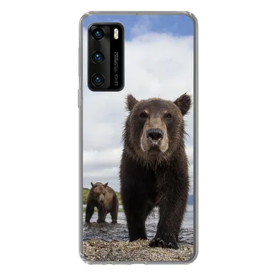Produktbild von MuchoWow® Handyhülle Schutzhülle Hülle für Huawei P40 Bär - Küste - Wasser Silikon Softcase Handy Hülle - Handytasche