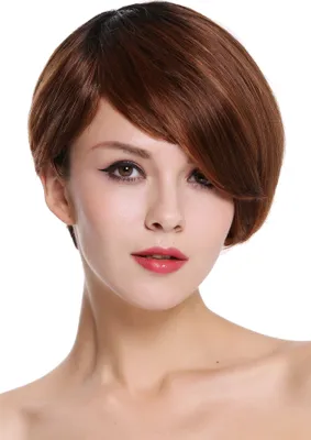 Produktbild von WIG ME UP Echthaar Perücke Scheitel kurz Schwarz Rot Gesträhnt RGH-5334-HH-OP1B/430