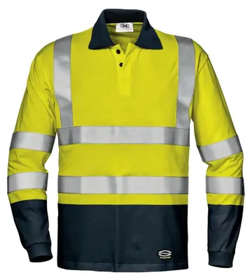 Immagine prodotto di Sir Safety GOMEZ Polo da uomo ad alta visibilità, maniche lunghe, antistatica e riflettente, XXL, GIALLO/BLU HI-VIS