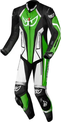 Zdjęcie produktu dla Berik Losail-R perforowany jednoczęściowy kombinezon motocyklowy ze skóry kangura, czarny/biały/zielony, 56