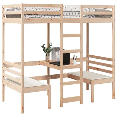 Obrázek produktu pro Maison Exclusive - Patrová postel se stolem a židlemi 90x190 cm masivní borovice