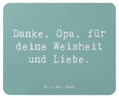 Produktbild von Mr. & Mrs. Panda Mousepad Spruch Opa Weisheit und Liebe - Meeresbrise - Geschenk, Anerkennung, Bedanken, Geschenkidee, für, wichtigste Person, laptop, pc, Familie